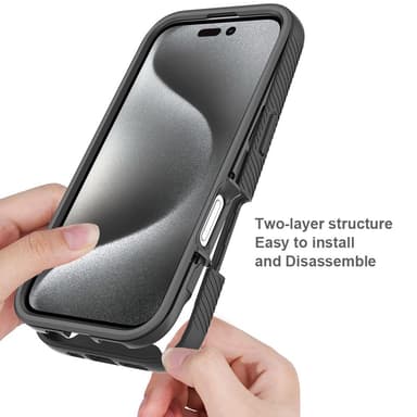 SKALO iPhone 16 Pro Shockproof Clear Hybrid Skal - Svart