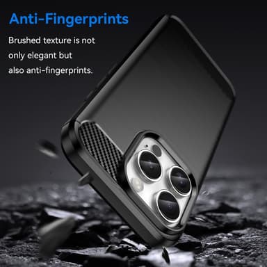 SKALO iPhone 16 Pro Max Armor Carbon Stöttåligt TPU-skal - Svart