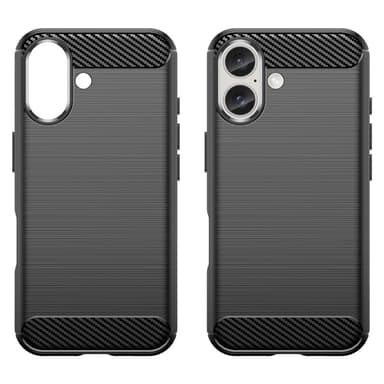 SKALO iPhone 16 Armor Carbon Stöttåligt TPU-skal - Svart