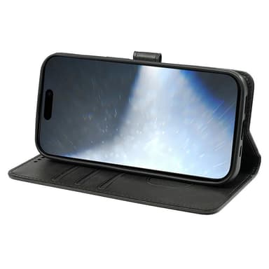 SKALO iPhone 16 Plus Plånboksfodral i PU-Läder - Svart