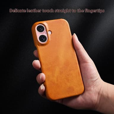 SKALO iPhone 16 PU-Läder Skal - Svart