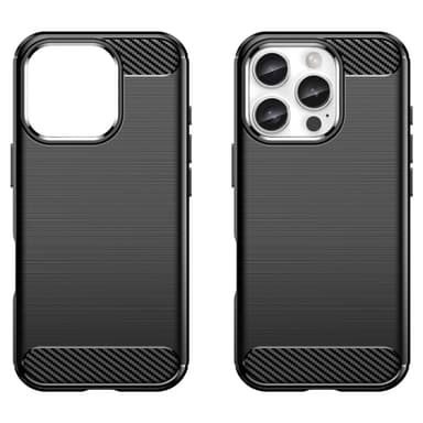 SKALO iPhone 16 Pro Max Armor Carbon Stöttåligt TPU-skal - Svart