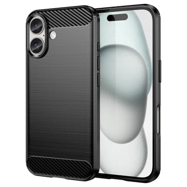 SKALO iPhone 16 Armor Carbon Stöttåligt TPU-skal - Svart