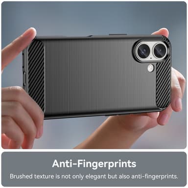 SKALO iPhone 16 Armor Carbon Stöttåligt TPU-skal - Svart