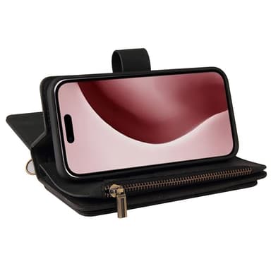 SKALO iPhone 16 Pro Big Wallet 17-FACK Plånboksfodral - Svart