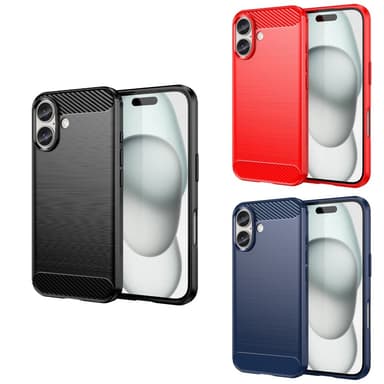 SKALO iPhone 16 Armor Carbon Stöttåligt TPU-skal - Svart