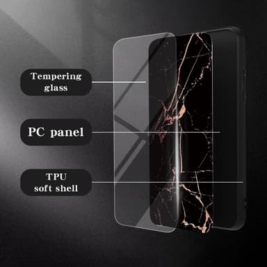 SKALO iPhone 16 Pro Marmor Härdat Glas TPU-skal - Motiv 2