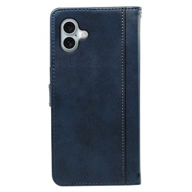 SKALO iPhone 16 Plånboksfodral i PU-Läder - Blå