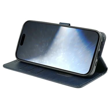 SKALO iPhone 16 Plånboksfodral i PU-Läder - Blå