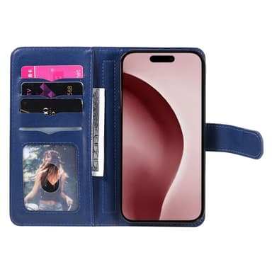 SKALO iPhone 16 Pro 10-FACK Plånboksfodral - Blå