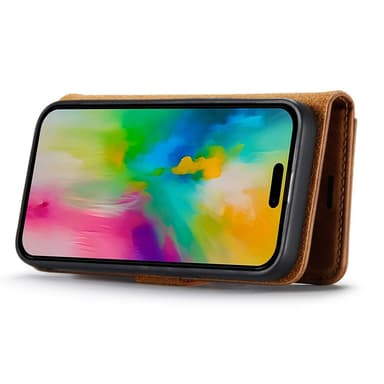 DG MING iPhone 16 Pro 2-i-1 Magnet Plånboksfodral - Brun