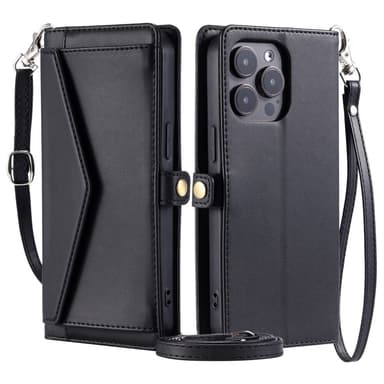 SKALO iPhone 16 Pro Max Evelope Clutch 5-Fack - Svart