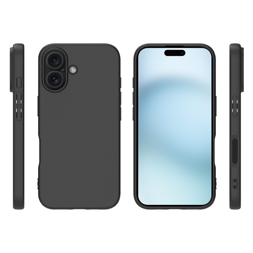SKALO iPhone 16 Plus Mattsvart Ultratunn TPU-Skal