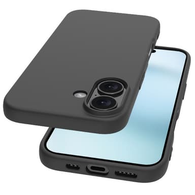 SKALO iPhone 16 Plus Mattsvart Ultratunn TPU-Skal