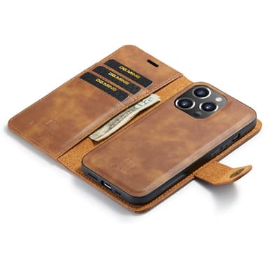 DG MING iPhone 16 Pro 2-i-1 Magnet Plånboksfodral - Brun