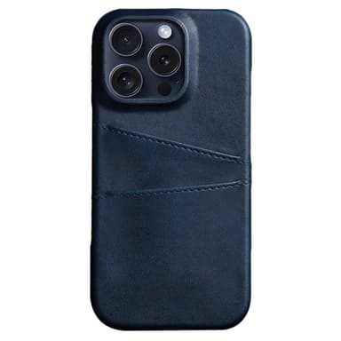 SKALO iPhone 16 Pro Max PU-Läder Korthållare Skal - Blå