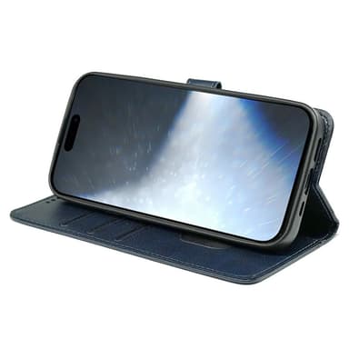 SKALO iPhone 16 Pro Max Plånboksfodral i PU-Läder - Blå