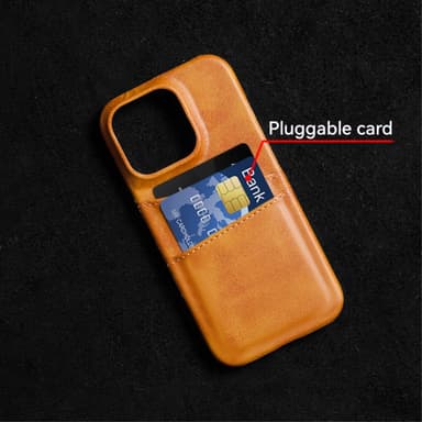 SKALO iPhone 16 Pro PU-Läder Korthållare Skal - Blå