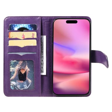 SKALO iPhone 16 10-FACK Plånboksfodral - Lila