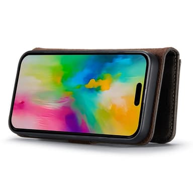 DG MING iPhone 16 Pro 2-i-1 Magnet Plånboksfodral - Grå