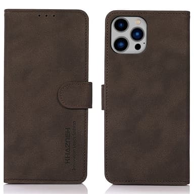 SKALO iPhone 16 Pro KHAZNEH Plånboksfodral i PU-Läder - Brun