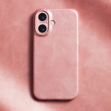 SKALO iPhone 16 PU-Läder Skal - Roséguld