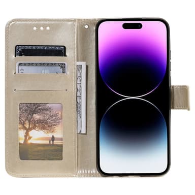 SKALO iPhone 16 Pro Mandala Plånboksfodral - Guld