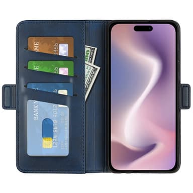 SKALO iPhone 16 Pro Premium Plånboksfodral - Blå