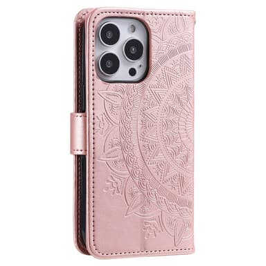 SKALO iPhone 16 Pro Max Mandala Plånboksfodral - Roséguld