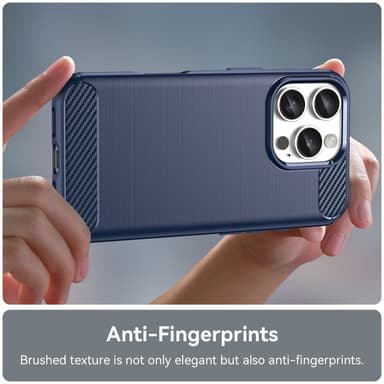 SKALO iPhone 16 Pro Max Armor Carbon Stöttåligt TPU-skal - Blå