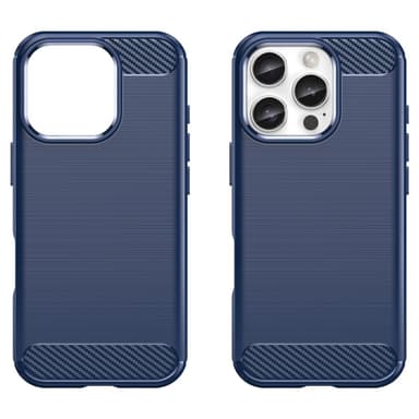 SKALO iPhone 16 Pro Max Armor Carbon Stöttåligt TPU-skal - Blå