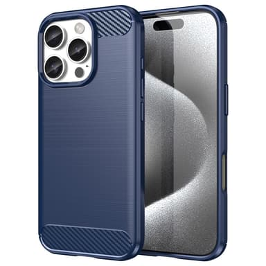 SKALO iPhone 16 Pro Max Armor Carbon Stöttåligt TPU-skal - Blå