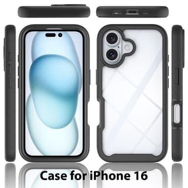 SKALO iPhone 16 Shockproof Clear Hybrid Skal - Lila