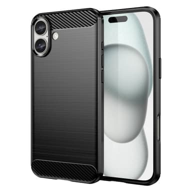 SKALO iPhone 16 Plus Armor Carbon Stöttåligt TPU-skal - Svart
