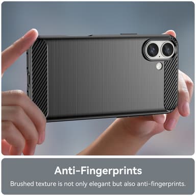 SKALO iPhone 16 Plus Armor Carbon Stöttåligt TPU-skal - Svart