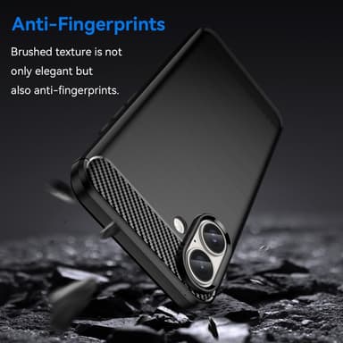 SKALO iPhone 16 Plus Armor Carbon Stöttåligt TPU-skal - Svart