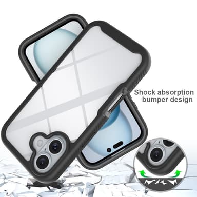 SKALO iPhone 16 Shockproof Clear Hybrid Skal - Lila