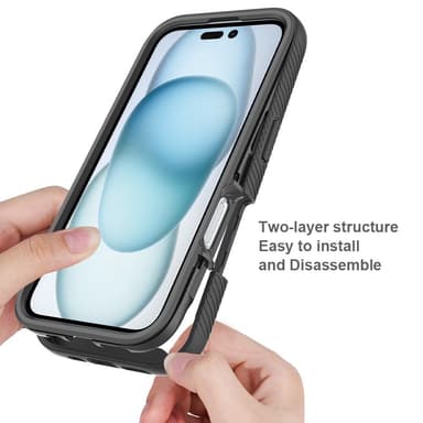 SKALO iPhone 16 Shockproof Clear Hybrid Skal - Lila