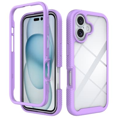 SKALO iPhone 16 Shockproof Clear Hybrid Skal - Lila