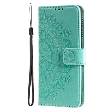 SKALO iPhone 16 Plus Mandala Plånboksfodral - Turkos