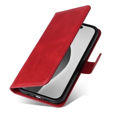SKALO iPhone 16 Pro Max PU-Läder Plånboksfodral - Röd