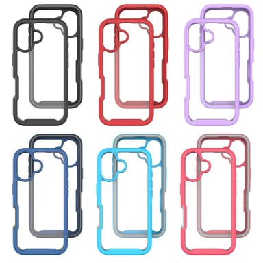SKALO iPhone 16 Shockproof Clear Hybrid Skal - Lila