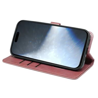 SKALO iPhone 16 Plånboksfodral i PU-Läder - Roséguld