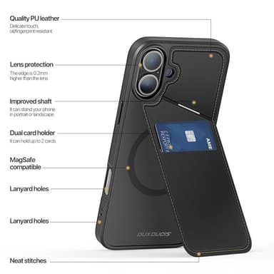 DUX DUCIS iPhone 16 Plus Rafi II Series Skal med Korthållare - Svart