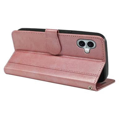 SKALO iPhone 16 Plånboksfodral i PU-Läder - Roséguld