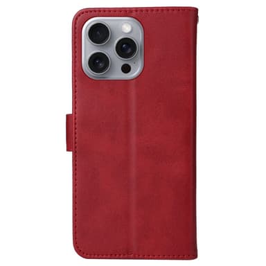 SKALO iPhone 16 Pro Max PU-Läder Plånboksfodral - Röd