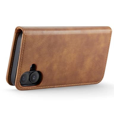 DG MING iPhone 16 2-i-1 Magnet Plånboksfodral - Brun