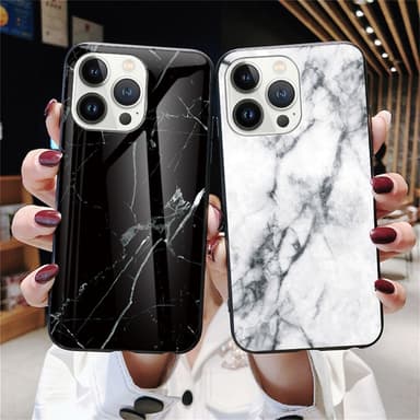 SKALO iPhone 16 Pro Max Marmor Härdat Glas TPU-skal - Motiv 2