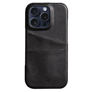 SKALO iPhone 16 Pro PU-Läder Korthållare Skal - Svart