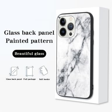 SKALO iPhone 16 Pro Max Marmor Härdat Glas TPU-skal - Motiv 2